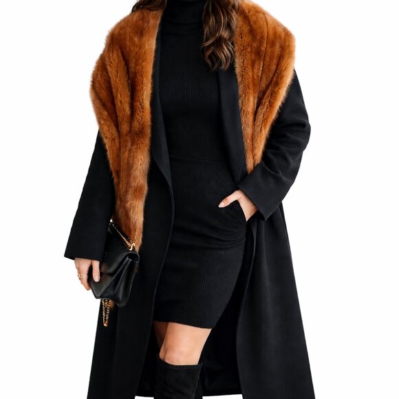 Vintage Accessories - Vintage mink wrap, extra long 70", pelts in very good condition, lined w. satin